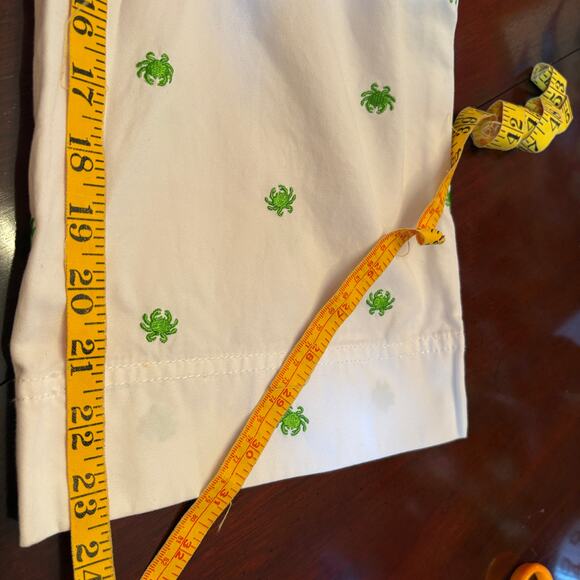 Lilly Pulitzer Size 6 Capri Pants Palm Beach Fit Embroidered Crab White Green - Picture 8 of 13